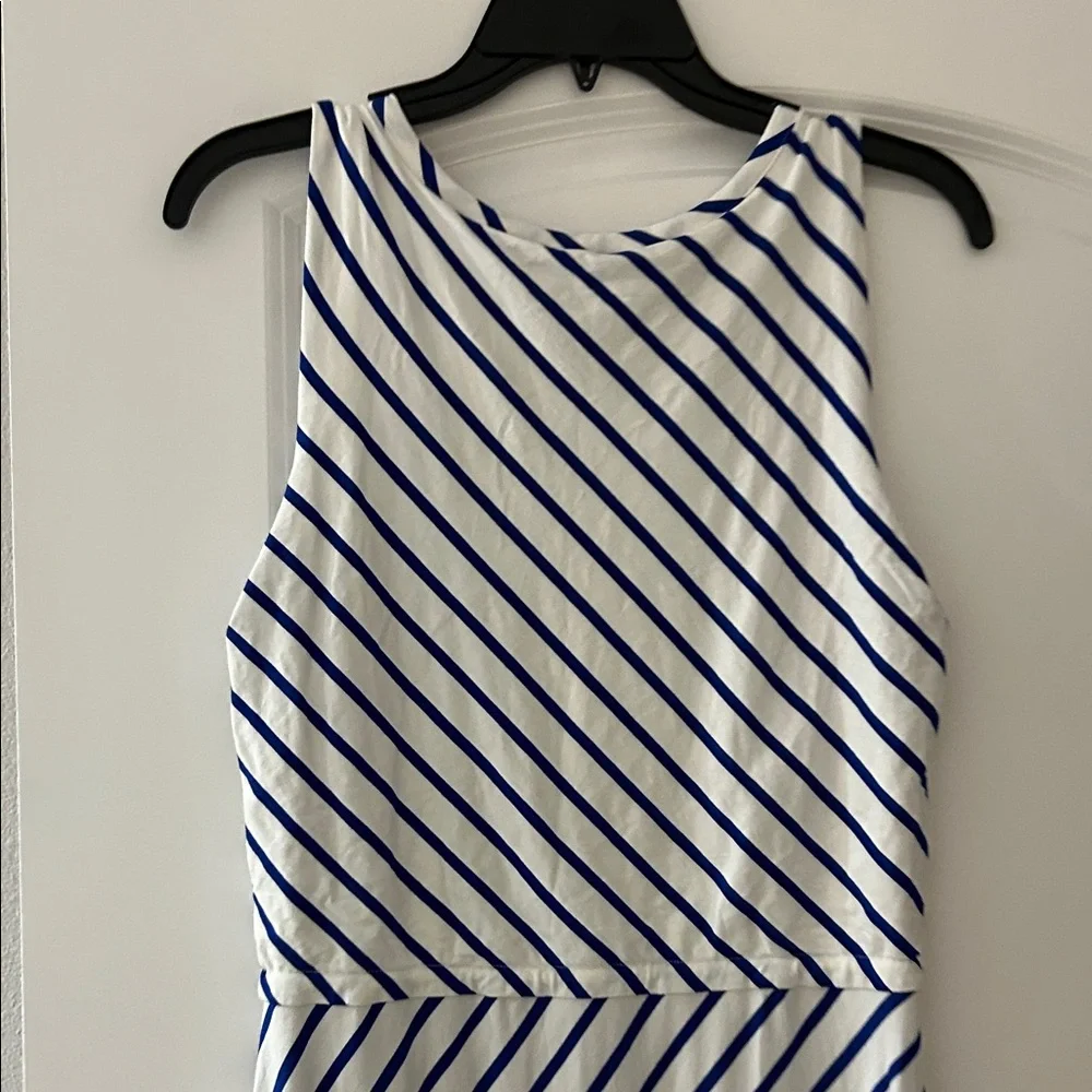 Talbots Navy and White Striped Maxi Dress - Picture 5 of 5
